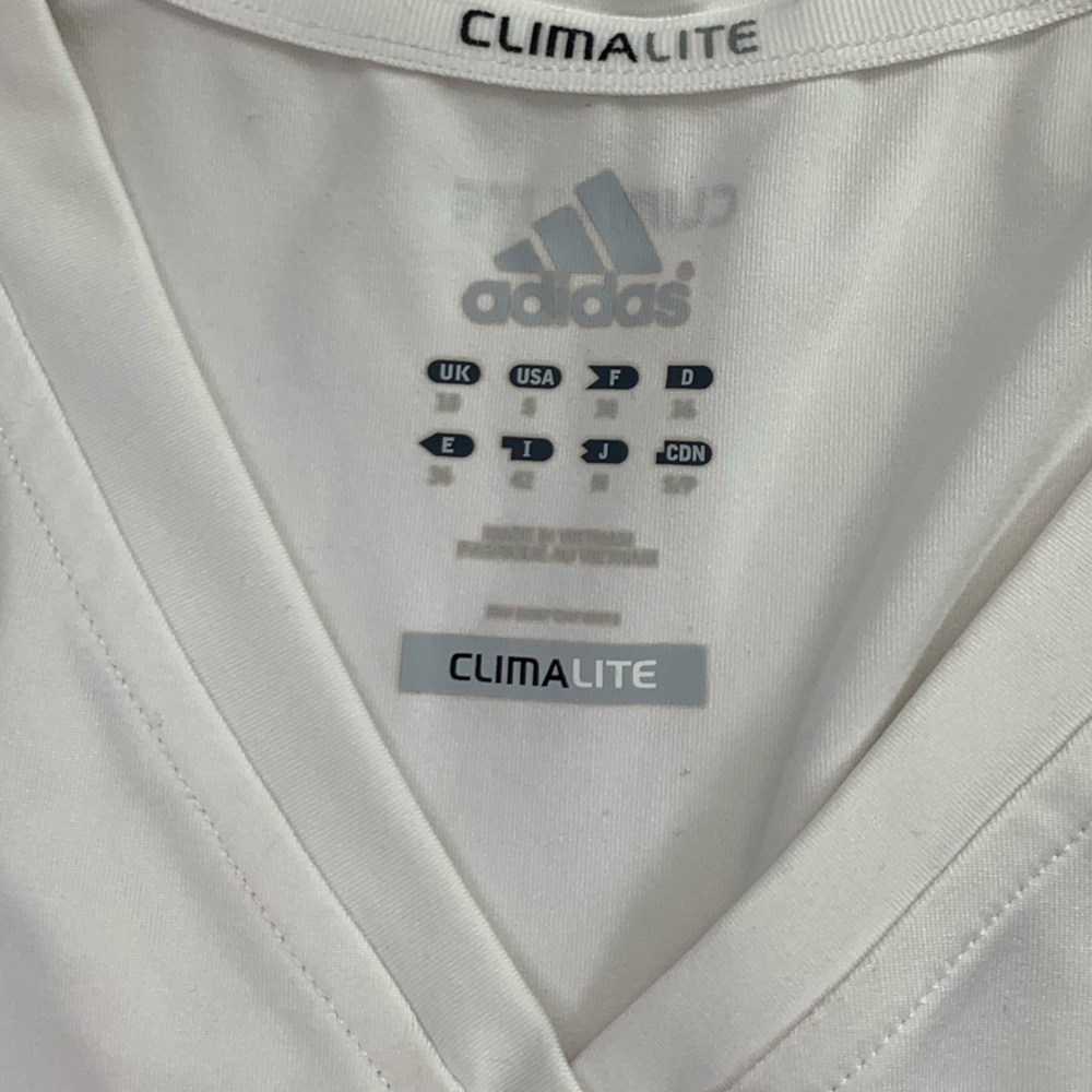 Adidas Clima Lite Sleeveless Razorback White on White Zip Key Pocket Size S - Picture 9 of 11